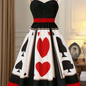 Elegant Black and Red Heart Dress